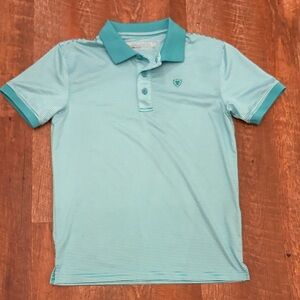 Ariat Teal Striped Kids Polo Shirt